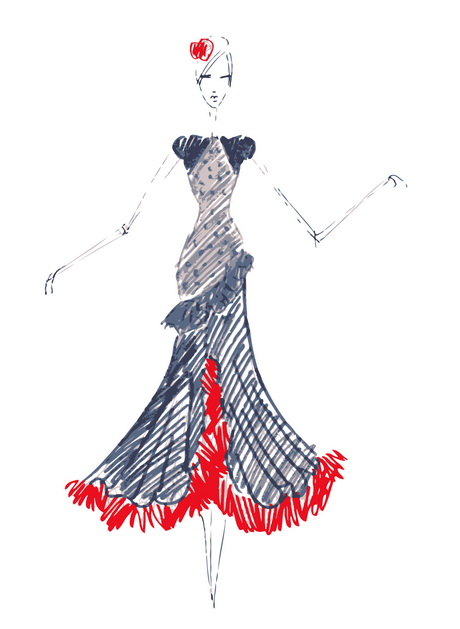 Diseño trajes de flamenca