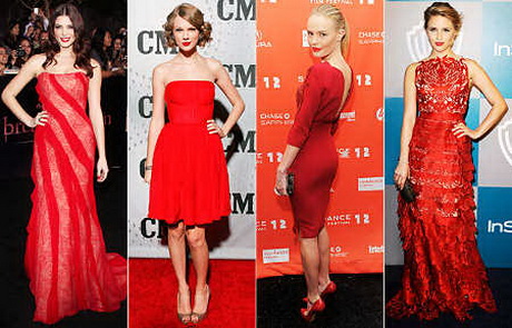 Famosas con vestidos rojos