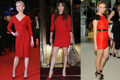 Famosas con vestidos rojos