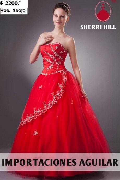 Imagenes de vestidos de 15 años rojos