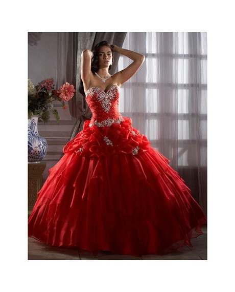 Imagenes de vestidos de 15 años rojos