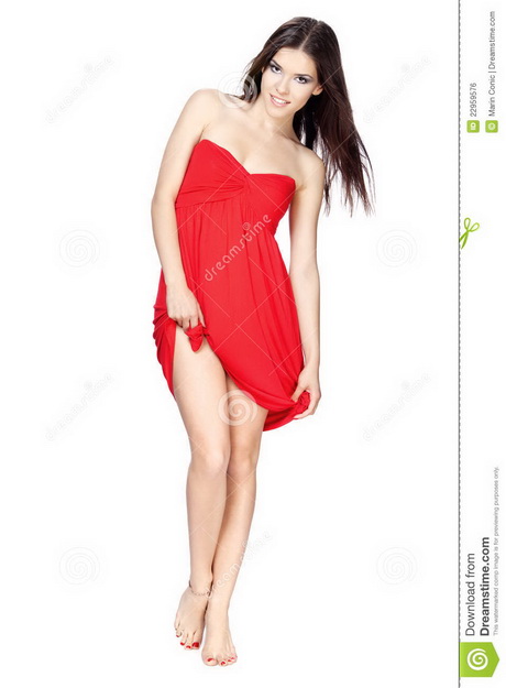 Mujer vestido rojo