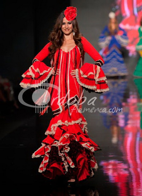 Trajes de flamenca rojos 2014