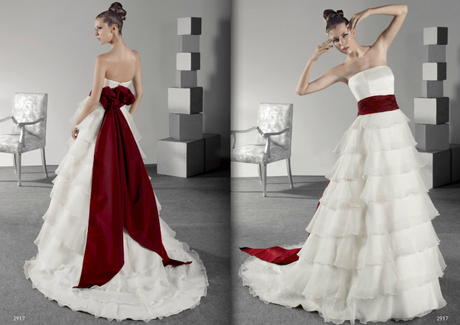 Vestido blanco con rojo