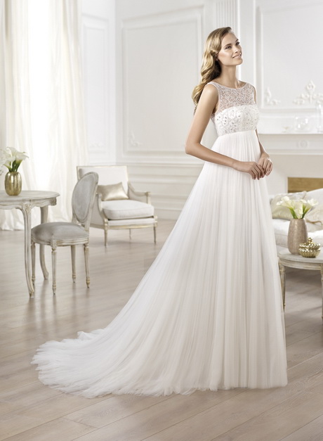 Vestido de novia corte imperio