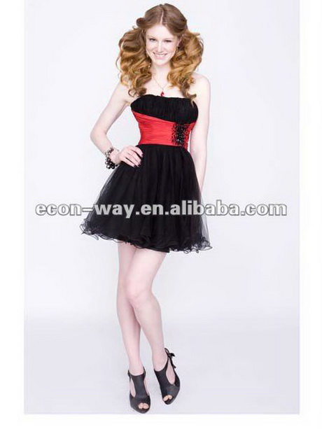 Vestido negro con rojo