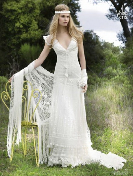 Vestido novia hippie