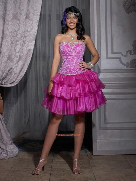 Vestidos cortos para quince años 2014