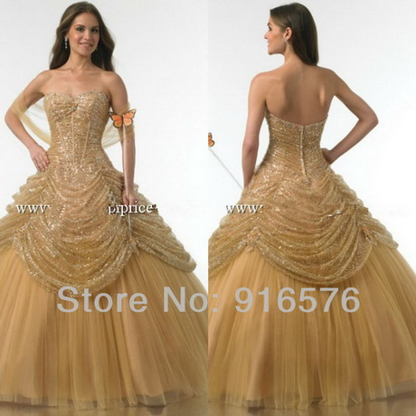 Vestidos de 15 años color dorado