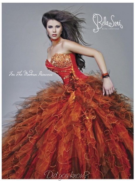 Vestidos de 15 años rojo con dorado