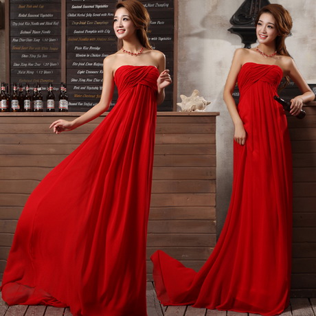 Vestidos de dama de honor rojos