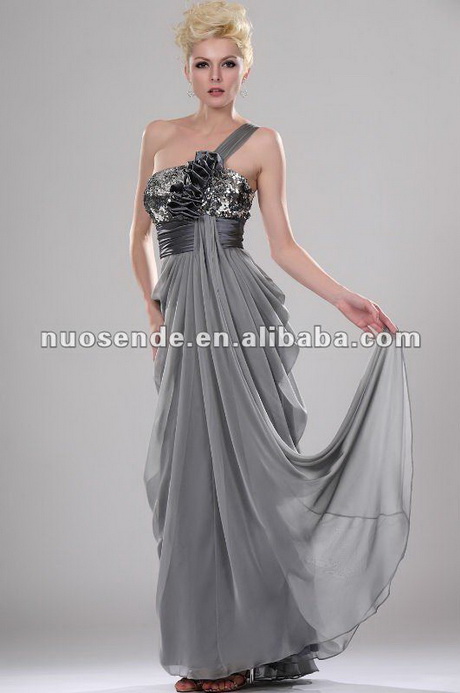 Vestidos de noche color plata