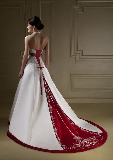 Vestidos de novia blanco con rojo