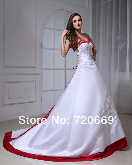 Vestidos de novia blanco con rojo