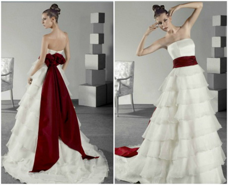 Vestidos de novia con color rojo