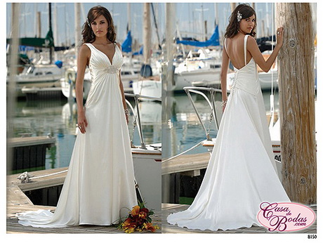 Vestidos de novia para boda civil en la playa