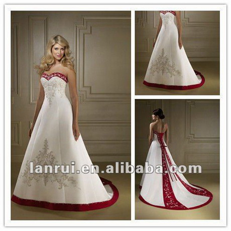 Vestidos de novia rojo con blanco