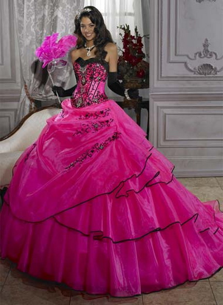 Vestidos de xv años rosa fiusha