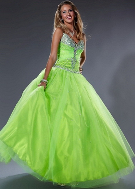 Vestidos de xv años verde manzana