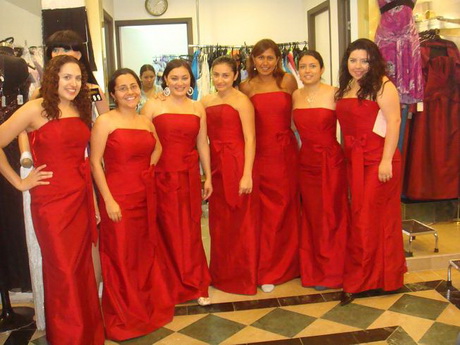Vestidos rojos para damas de honor