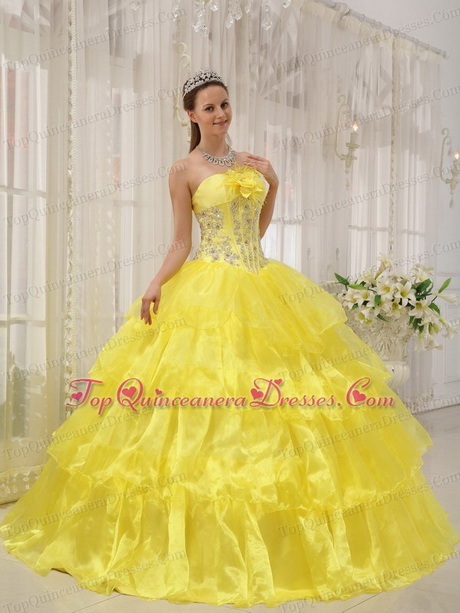 Yellow quinceanera dresses