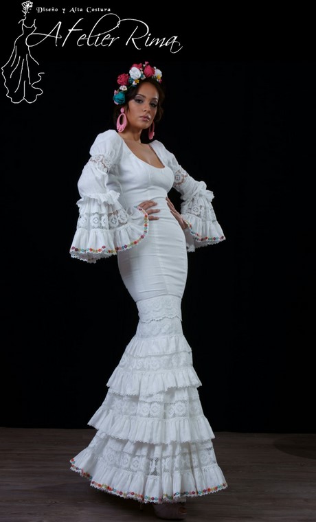 Traje flamenca blanco