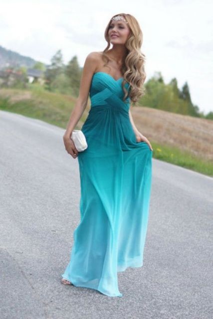 Vestido degrade azul