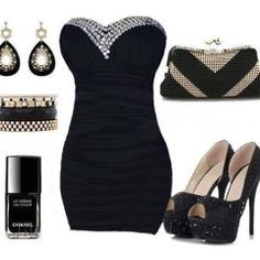 Vestido negro accesorios