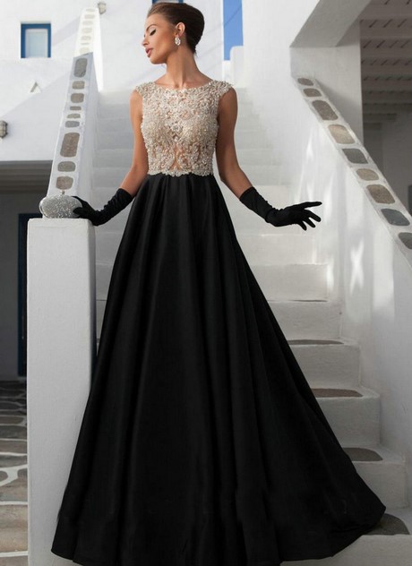 Vestidos negros largos elegantes