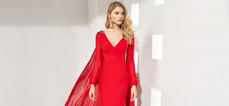 Vestidos de coctel rojos 2019