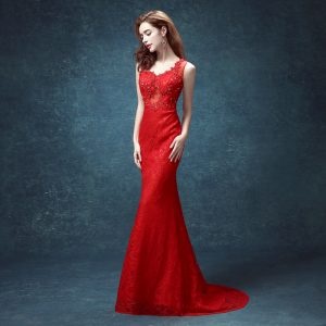 Vestidos de fiesta rojos largos 2018