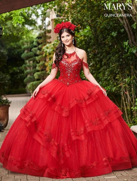 Vestidos de 15 años rojos 2021