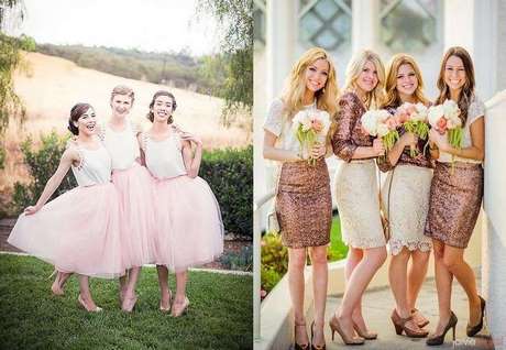 Vestidos coral para damas de honor