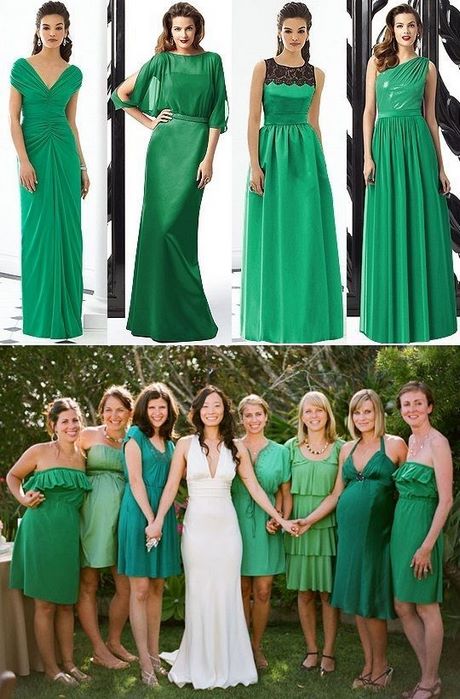 Vestidos dama de honor verde