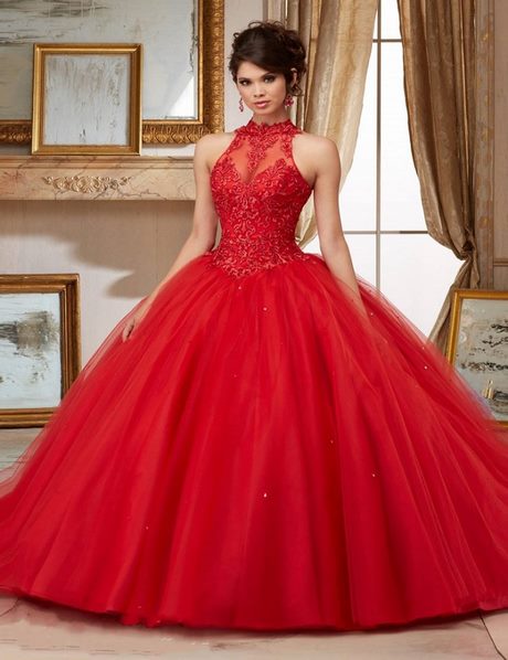 Vestidos de 15 años rojos 2019