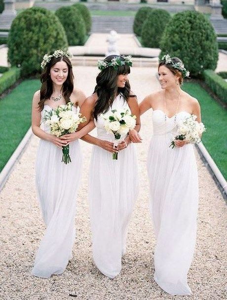 Vestidos de dama de honor blanco