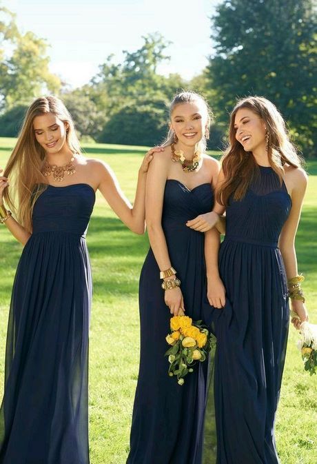 Vestidos de damas de honor azul marino