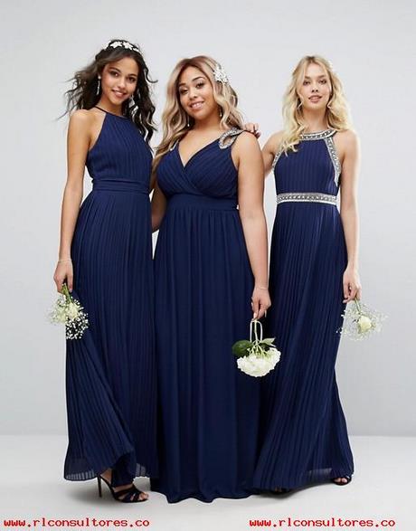 Vestidos de damas de honor azul marino