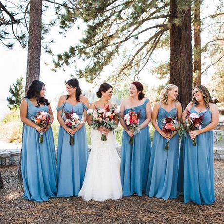 Vestidos de damas de honor en azul