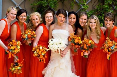 Vestidos de damas de honor rojos