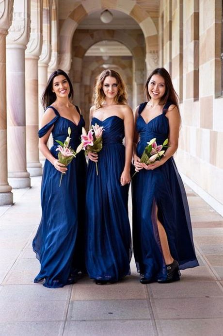 Vestidos para damas de honor color azul