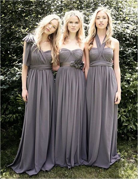 Vestidos para damas de honor color gris