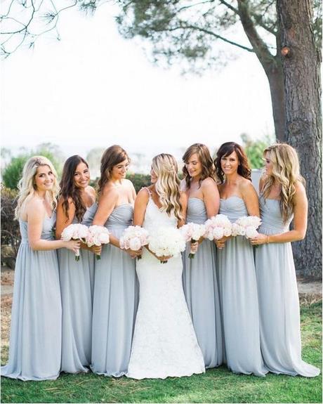 Vestidos para damas de honor color gris