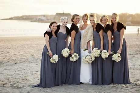 Vestidos para damas de honor color gris