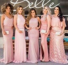 Vestidos para damas de honor color rosa