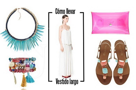 Accesorios para vestido blanco largo