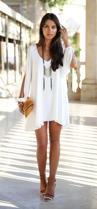 Complementos vestido blanco corto