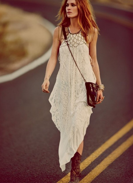 Vestido hippie blanco