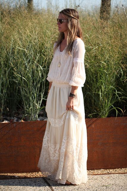 Vestido hippie blanco