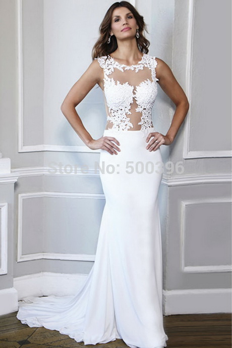 Vestidos noche blanco elegantes